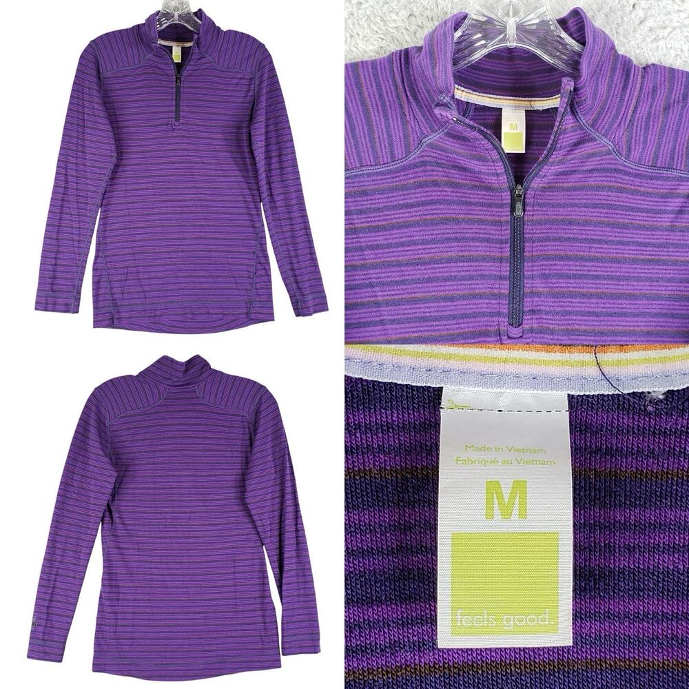 Smartwool Merino Wool Base Layer Quarter Zip Pullover Women’s Medium Purple
